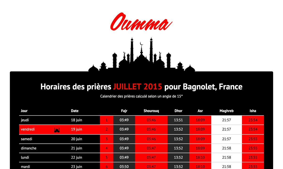 islam.bf - Calendrier du Ramadan OUAGADOUGOU . Source 